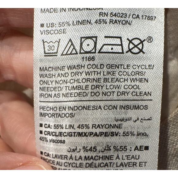 Old Navy Linen Wrap Top Womens Size Tall Large Beige V Neck Sleeveless Coastal - Picture 6 of 6